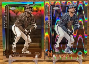 PETE ALONSO Sepia + RayWave Refractor LOT | 2025 Topps Chrome NY METS #136 - Picture 1 of 2