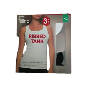 Felina Women's Ultra Soft Cotton Stretch 3-Pack Ribbed Tank, Multicolor, XL - Picture 1 of 2