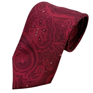 Corbata para hombre Luciano Barbera 100 % seda PAISLEY rojo oscuro Italia larga 3,25" X 64" - Imagen 1 de 8