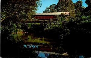 Enigles Mill ponte coperto Talladega Creek Alabama cartolina d'epoca A2 - Foto 1 di 2