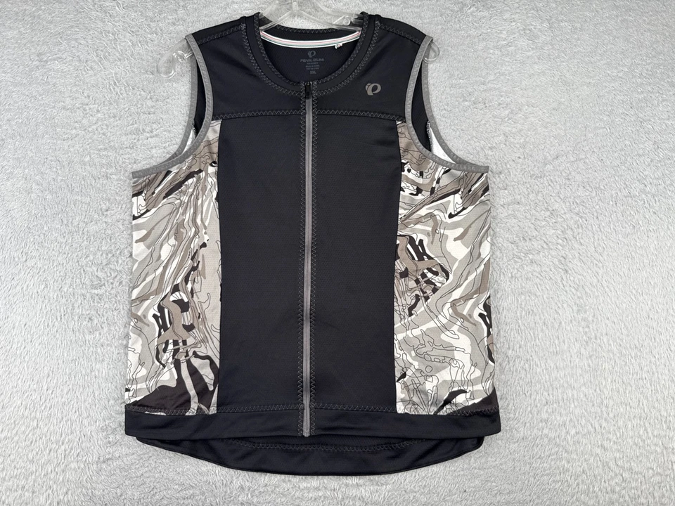 Pearl Izumi Cycling Jersey Women 2XL XXL Black Beige Full Zip Tank Sleeveless - Image 1 of 4
