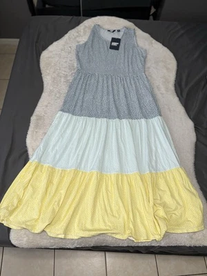 Lands' End Women's Sleeveless Tiered Maxi Dress Multi Colored Medium 10-12  - Image 1 of 4