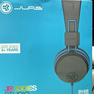 JLab - JBuddies Studio Wired Over-the-Ear Headphones - Gray/Blue - Picture 1 of 2
