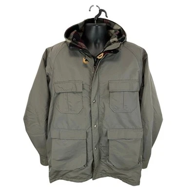 Vintage LL Bean Baxter State Parka Grey Plaid Wool Lining Cargo Pockets Size XL - Image 1 of 4