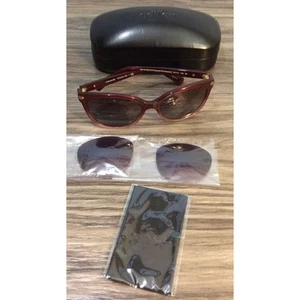 Coach HC8132 Cat Eye Sonnenbrille Glitzer Burgund Rosa Farbverlauf Extra Gläser Etui - Bild 1 von 6