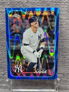 Aaron Judge 2024 Topps Chrome Blue Wave 43/150 Yankees - Picture 1 of 5