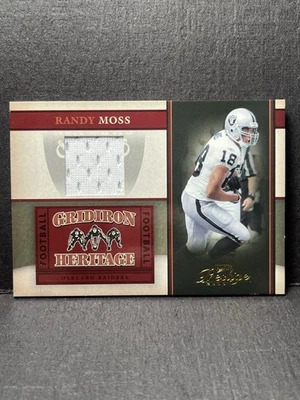 Randy Moss Game Worn Jersey Patch 2006 Playoff Prestige Gridiron Heritage HOF - Image 1 of 3