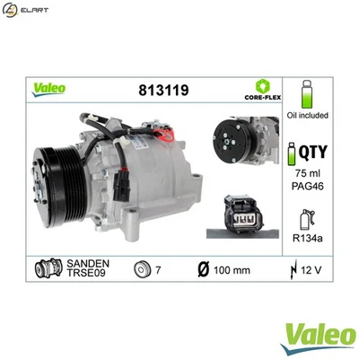 COMPRESSOR AIR CONDITIONING 813119 FOR HONDA K24Z1 2.4L R20A4/R20A1/R20A6 2.0L - Image 1 of 4