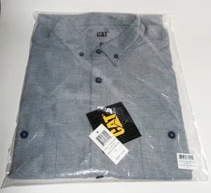 CAT Caterpillar Denim Blue Oxford Button Down Shirt XL - Picture 1 of 5