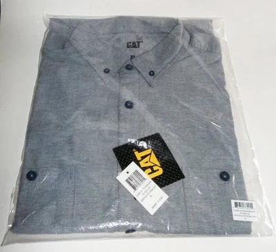 New in Pack CAT Caterpillar Denim Blue Oxford Button Down Shirt XL - Image 1 of 4