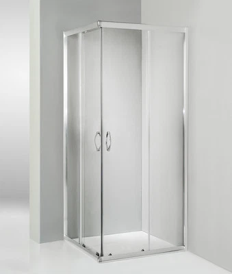 Box doccia 60x60 cm angolare porta scorrevole trasparente serie n - Immagine 1 di 4