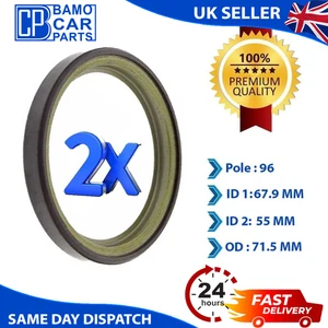 FITS NISSAN MICRA K12 (2003-2012) REAR L/R ABS MAGNETIC PICK UP RING 2 PCS - Picture 1 of 3