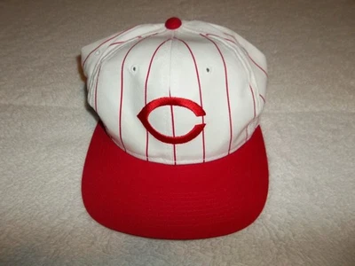 Auténtica gorra de béisbol Snapback MLB a rayas vintage de los Rojos de Cincinnati sin usar Foto 1 de 4