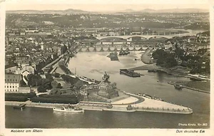 Koblenz am Rhein Ansichtskarte deutsche Eck Fluss Schiffe Stadtansicht - Bild 1 von 2