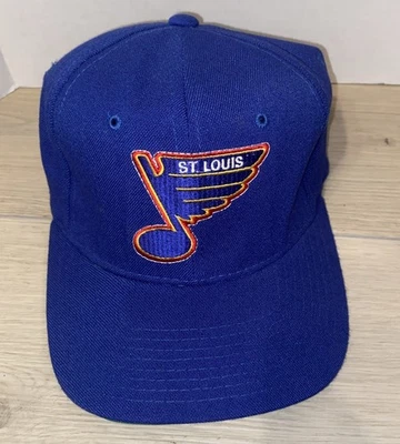 Boné vintage St Louis blues chapéu ajustado anos 90 iniciante NHL hóquei tamanho 6 5/8-7 1/8 - Imagem 1 de 4