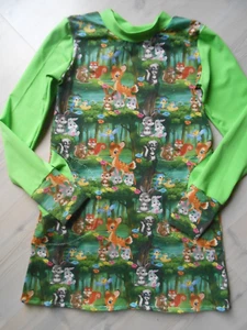 Lang Arm Jersey Kleid Gr. 116-122 Übergangskleid Unikat Taschenkleid - Bild 1 von 6