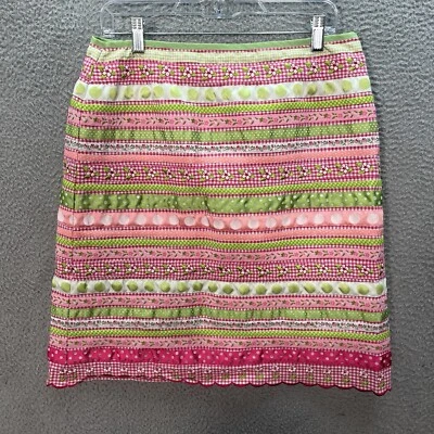 Marisa Christina Skirt Womens 12 Multicolor Ribbon Pencil Knee Length Cottage - Image 1 of 4