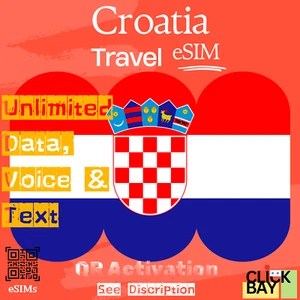 Esim, Croatie Travel eSIM, 35 Go de données Internet + appels et SMS illimités pendant 30 jours - Photo 1 sur 7