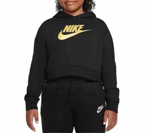 Nike GIRLS Sportswear Club Fleece Crop Hoodie Youth Girls Size SMALL… - Picture 1 of 6