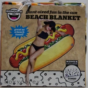 Big Mouth Inc Giant Size Hot Dog Beach Blanket Towel with Bonus Pillow 60x48 NIP - Picture 1 of 1