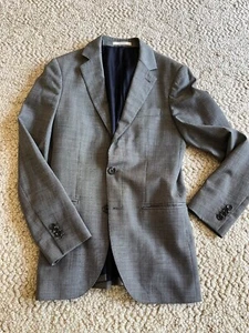 Club Monaco Gray Wool Slim Italian Sharkskin 36R Sport Coat Blazer Grant Fit - Picture 1 of 7