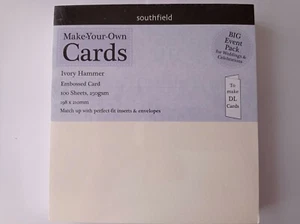 100 Ivory Hammer Card Paper 250gsm to make DL cards 198 x 210 Craft Wedding - Picture 1 of 3