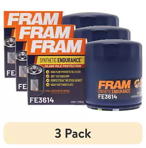 (3 pack) FRAM Synthetic Endurance Premium Oil Filter,25K mile Replacement Filter - Picture 1 of 12