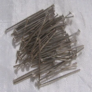 LOT DE 200 TIGES CLOUS ARGENTE FONCÉ TETE PLATE 24MMx0,7MM créa boucles *AU12.24 - Picture 1 of 3