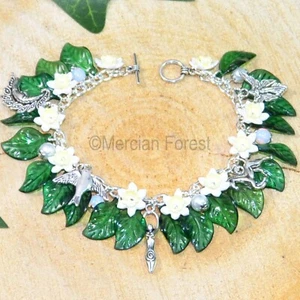 Rhiannon Narcissus Pagan Bracelet - Polymer Clay Wiccan Jewellery Celtic Goddess - Picture 1 of 6