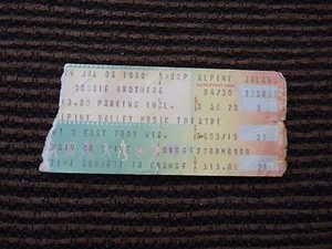 Boleto de concierto usado Alpine Doobie Brothers 6 de julio de 1980 - Imagen 1 de 2