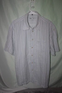 GEOFFREY BEENE Men's XL 17-17.5 All Cotton Shirt Blue White S/S - Picture 1 of 4