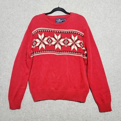 Suéter American Living Para Hombres Grande Rojo Isla Justa Copo de Nieve Vacaciones Nórdico Suelto Foto 1 de 4