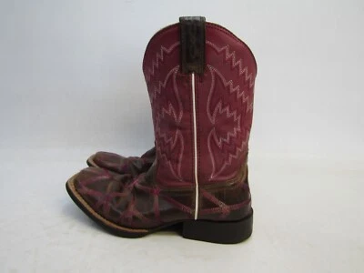 Botas vaqueras Ariat juveniles talla 2 D marrón púrpura de cuero Foto 1 de 4