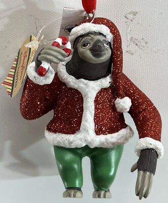 Disney Parks Zootopia Santa Flash el Perezoso Adorno de Navidad NUEVO Pintado a Mano Foto 1 de 4