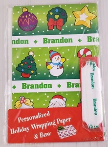 "Brandon personalisiertes Weihnachtspapier & Zugschleife 26"" x 40" - Bild 1 von 3