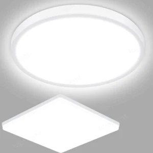 LED Ceiling Lights Panel Down Lamp Round Square Living Room Bathroom Kitchen UK - Picture 1 of 23