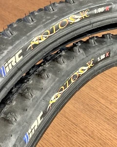 VINTAGE Pair of IRC 26x1.95 Notos MTB Tires, All Black With Foldable Bead - Picture 1 of 10