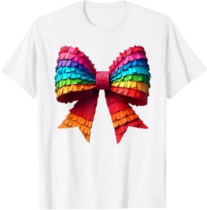 Mexican Pinata Bow Mexican Coquette Cinco De Mayo T-Shirt - Picture 1 of 5