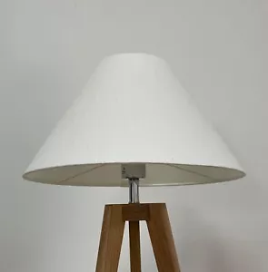 * OFFERTA * Paralume bianco testurizzato 100% lino conico coolie paralume - Foto 1 di 11