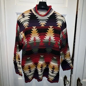 Delia McKain Vtg Sz NEX 80s 90s Tribal Southwest Native Indian Art Sweater - Picture 1 of 3