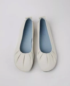 Brand New Camper Right White Leather Ballerina Flats (Sz 38) - Picture 1 of 11