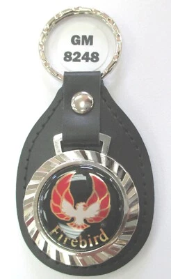 Pontiac FIREBIRD 8248 Royal Classic Leather Chrome Key Ring 1987 1988 1989 1990 - Image 1 of 4