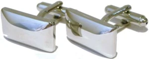 Clásicos Gemelos Rectángulos de Plata Pulida para Hombre de GEMELOS.DIRECT - Imagen 1 de 9