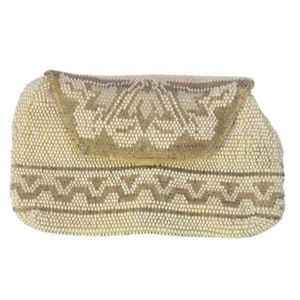 Vintage 1940's off white clutch handbag handmade - Picture 1 of 4