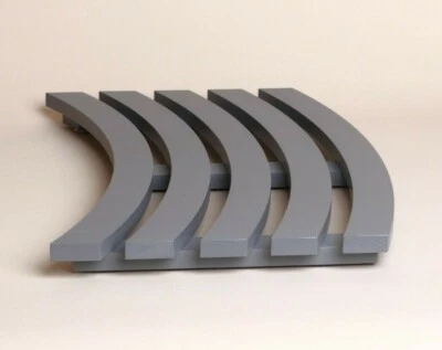 HANDCRAFTED Curved Shaped Solid Beech Wooden Duck Board Bathroom Shower Mat - Satin Grey