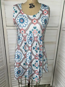 Reborn Baby Doll Knee Length Dress Women's Floral Sleeveless Tank Sz Large - Picture 1 of 8