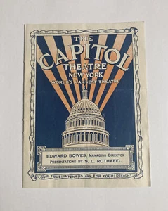 De colección Programa NY The Capital Theatre Nueva York 1921 Will Rogers, Harold Lloyd - Imagen 1 de 7