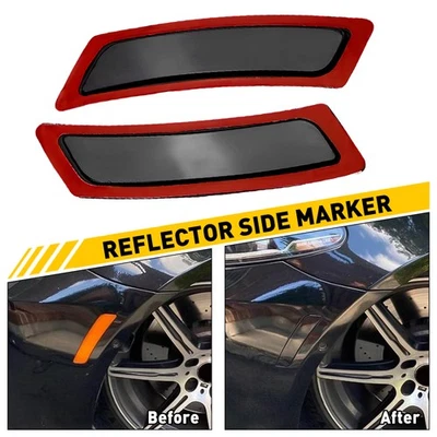 Par de marcadores laterales reflectores de parachoques delantero para BMW Serie 5 F10 530i 550i 2011-2016 Foto 1 de 4