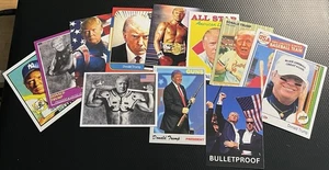 Donald Trump Aceo 12-Card Baseball Parody Complete Set Featuring Bulletproof - Picture 1 of 3