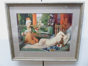 ODALISQUE & SLAVE BY JEAN-AUGUSTE DOMINIQUE INGRES COLOUR LITHOGRAPH NUDE LADY - Picture 1 of 5